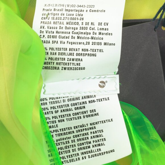 Prada AW/18 Runway Neon-Green Organza Tie-Neck Sleeveless Blouse - Picture 8 of 11